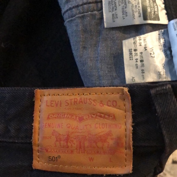 Levi’s Black denim short shorts with zipper and button up details. Size 27 - Picture 7 of 8